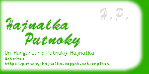 hajnalka putnoky business card